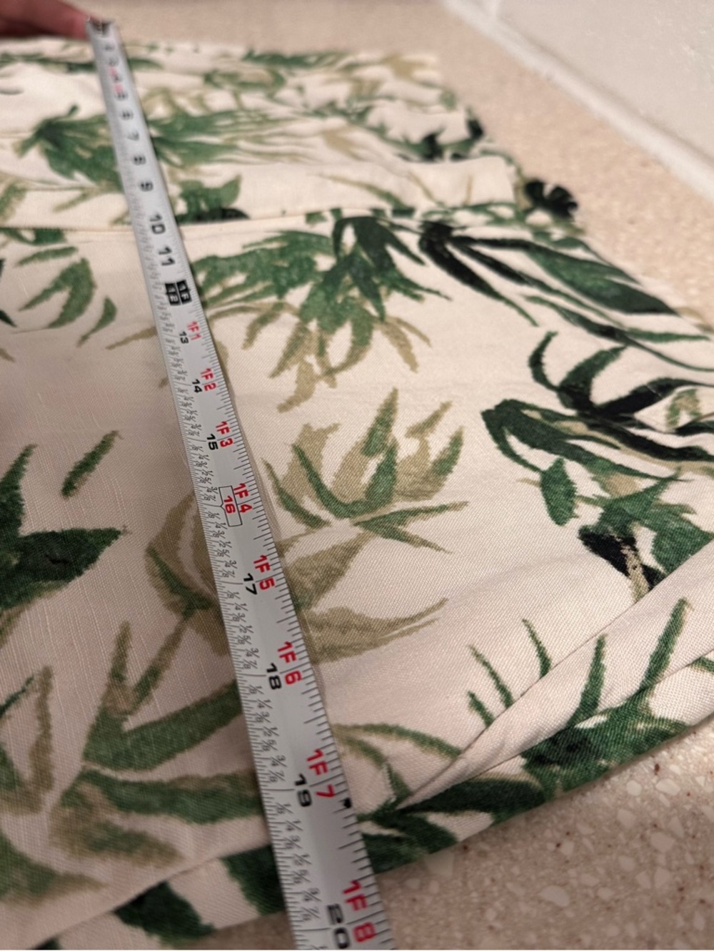J. Jill Barley Palm Print Linen-Blend Wide Leg Crop Pants Beige GreenLeaf SP NWT - Picture 15 of 16